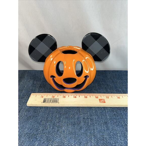 DISNEY Mickey Mouse Halloween Pumpkin Votive Candle Holder BOO MISSING TOP - Picture 10 of 10